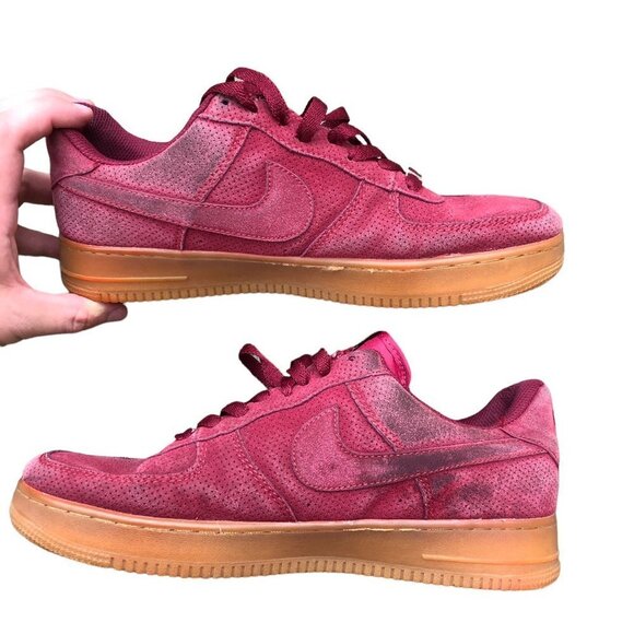 2016 Nike Air Force 1 '07 Suede Deep Garnet' Size 10 - Picture 4 of 10